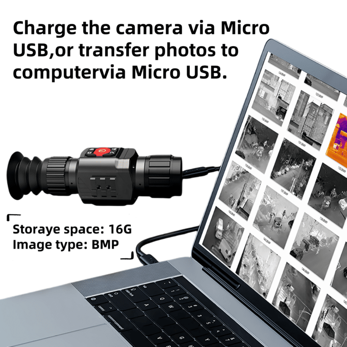 رؤية ليلية أحادية العين 384 × 288 نطاق تصوير حراري عالي الدقة 16X كاميرا تكبير رقمية مع 6 لوحة ألوان للرؤية الليلية للصيد