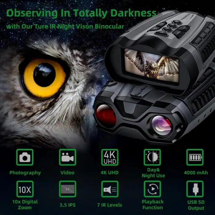 Gafas de visión nocturna, binoculares digitales infrarrojos