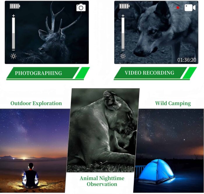 Binoculares de visión nocturna, gafas de visión nocturna con zoom digital de 8X
