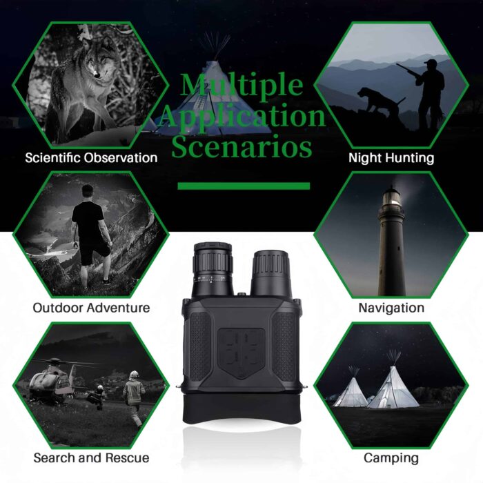 Binoculares de visión nocturna, gafas de visión nocturna con zoom digital de 8X