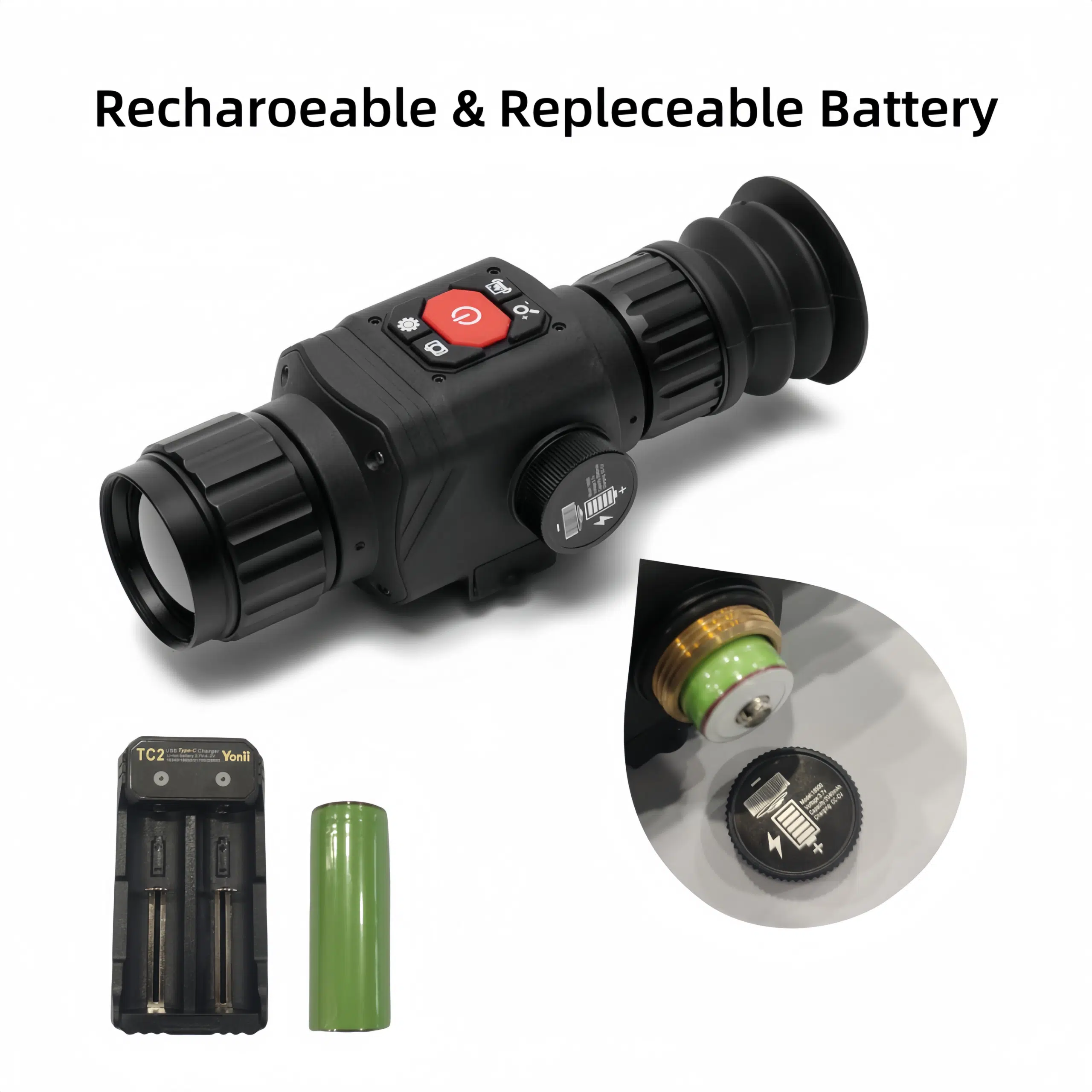 Night Vision Monocular 384×288 High-Resolution Thermal Imager Scope 16X Digital Zoom Sight Camera with 6 Color Palette for Hunting Night Vision