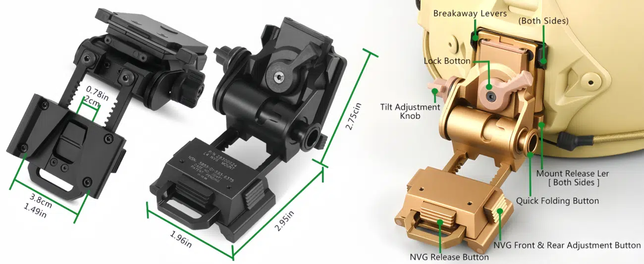 Helmet Mount for L4G24 NVG Metal Helmet Mount