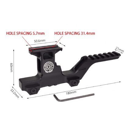 60mm Height Tactical Riser Rail-Black
